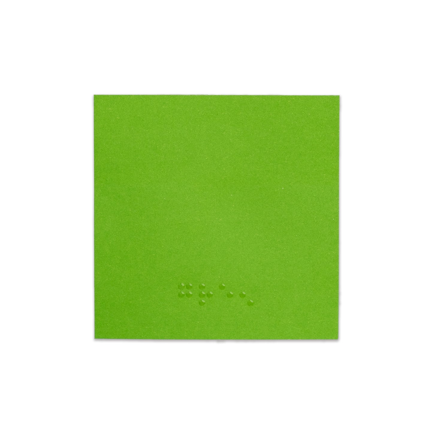 Green Sticky Note with Green in Braille